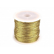 Round Metallic Hollow Cord Ø1 mm (roll 30 m) - silver