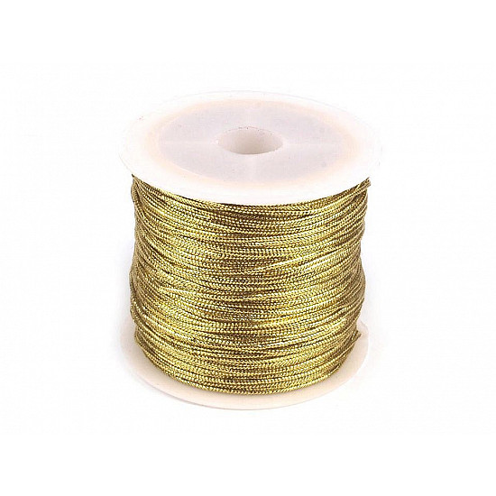 Round Metallic Hollow Cord Ø1 mm (roll 30 m) - silver