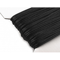 100% Polyester Rattail Satin Cord Ø2mm (card 25 m) - black