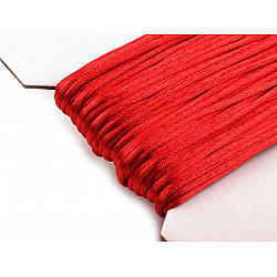 100% Polyester Rattail Satin Cord Ø2mm (card 25 m) - red