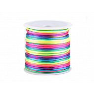 Polyester Rattail Satin Cord Rainbow Ø2mm - Rainbow