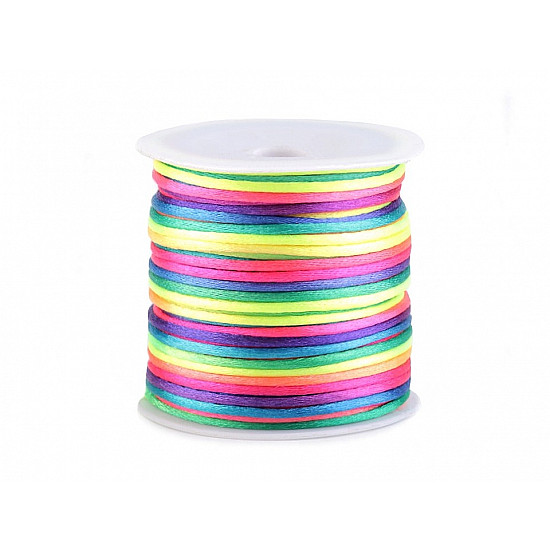 Polyester Rattail Satin Cord Rainbow Ø2mm - Rainbow