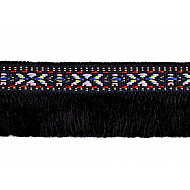 Gypsy Bohemian Boho Fringe Trim / Ethnic Trim width 35 mm - black, 1 ml.