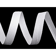 Herringbone Twill Tape width 10 mm - White