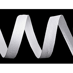 Herringbone Twill Tape width 10 mm - White