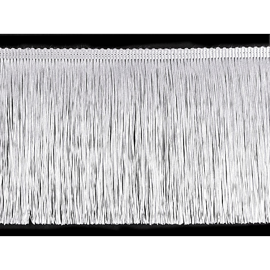 Fringe, glossy, thick width 15.5 cm - white, 1 ml.