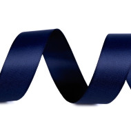 Double Face Satin Ribbon width 24 mm matt - blue dark, 20 ml.