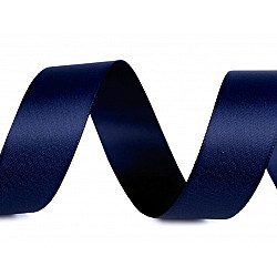 Double Face Satin Ribbon width 24 mm matt - blue dark, 20 ml.