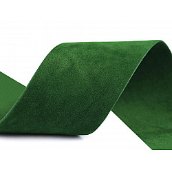 Velvet Ribbon width 40 mm, double-sided - green, 1 ml.