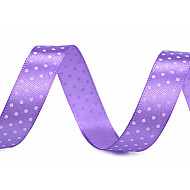 Satin Ribbon with Polka Dots width 15 mm - violet lilac, 22.5 ml.