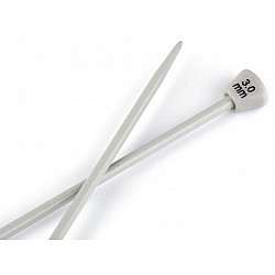 Straight Knitting Needles No. 3, silver