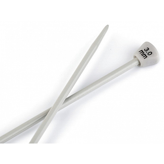 Straight Knitting Needles No. 3, silver