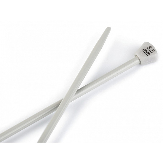 Straight Knitting Needles No. 3.5, silver