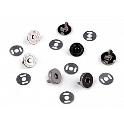 Magnetic Snap Closures Ø14 mm black nickel, nickel antik, 5 set