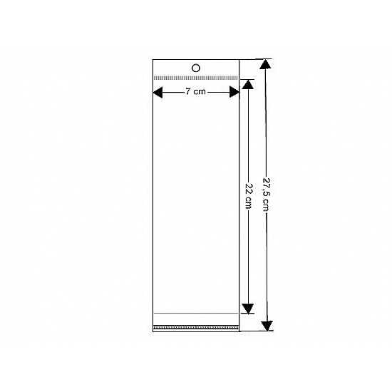 Clear Plastic Self-Adhesive Seal Bags 7x22 cm (package 100 pc.)