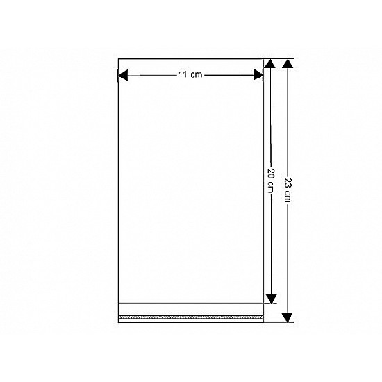 Clear Plastic Self-Adhesive Seal Bags 11x20 cm (package 100 pc.)