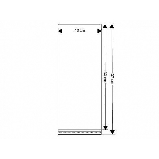 Clear Plastic Self-Adhesive Seal Bags 13x33 cm (package 100 pc.)