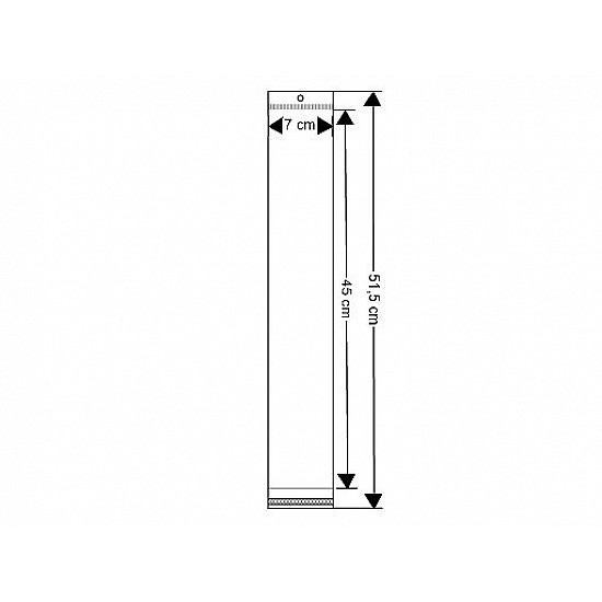 Clear Plastic Self-Adhesive Seal Bags w/ Hang Hole 7x45 cm (package 100 pc.)