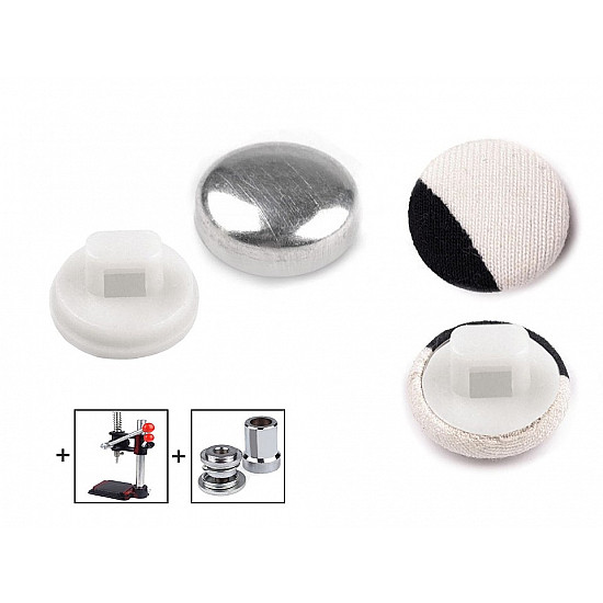 Self-cover Button size 16, white, 100 set