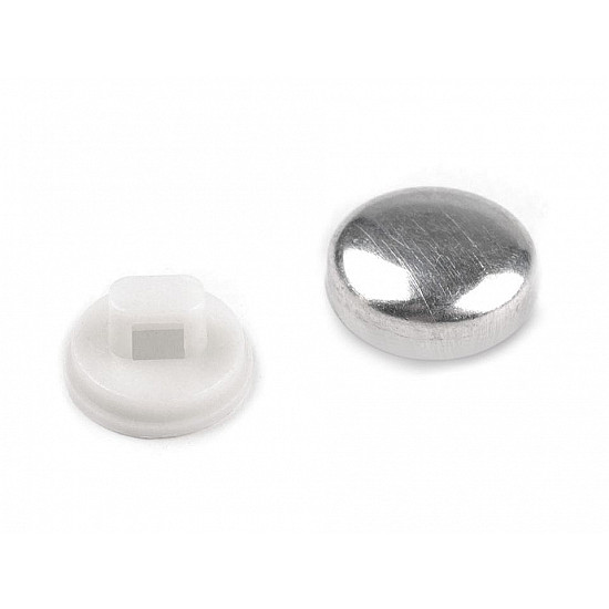 Self-cover Button size 16, white, 100 set