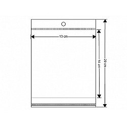 Clear Plastic Self-Adhesive Seal Bags w/ Hang Hole 13x14 cm (package 100 pc.)