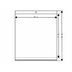 Clear Plastic Self-Adhesive Seal Bags w/ Hang Hole 20x24 cm (package 100 pc.)