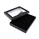 Jewellery Paper Box with transparent lid 3x16x19 cm padded black