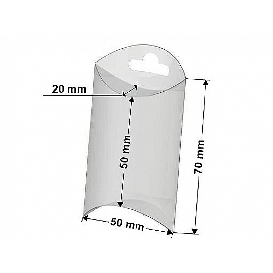 Clear Packaging Box with Hang Hole 5x7 cm (package 50 pc.)