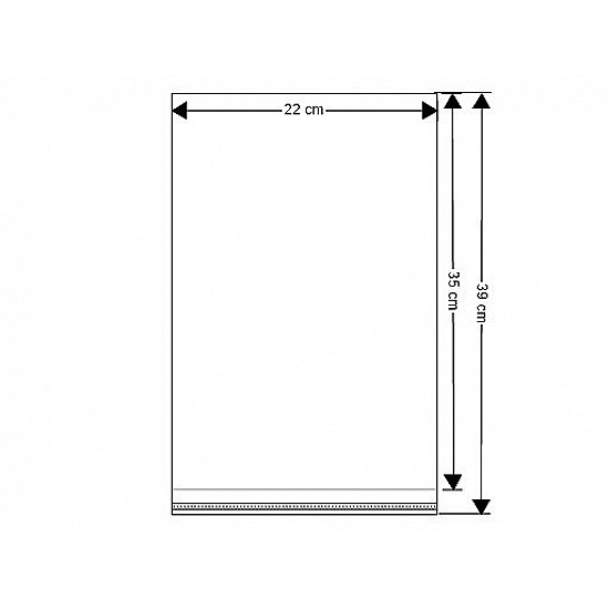 Clear Plastic Self-Adhesive Seal Bags 22x35 cm (package 100 pc.)