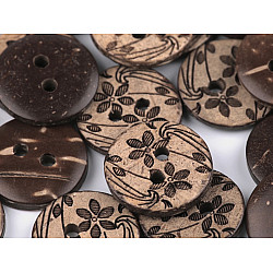 Coconut Button size 24' flower, natural medium, 10 pc.