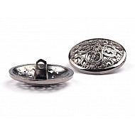 Metal Button size 40', silver, 5 pc.