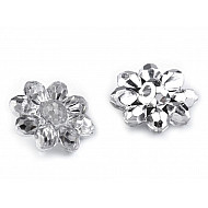 Button / Decoration Cut Flower, 15,2 mm, crystal, 10 pc.