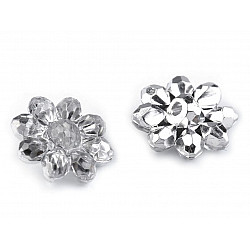 Button / Decoration Cut Flower, 15,2 mm, crystal, 10 pc.