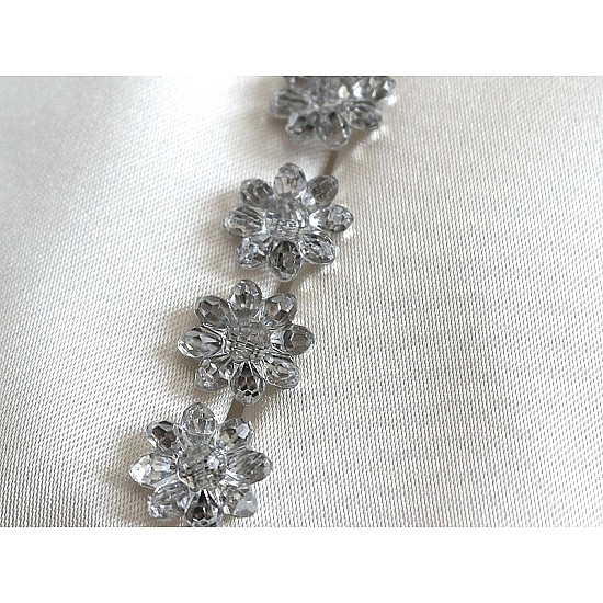 Button / Decoration Cut Flower, 15,2 mm, crystal, 10 pc.