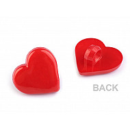 Button Heart size 24', red strawberry, 10 pc.