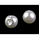 Sew-on Faux Pearl Bead / Button Ø14 mm, pearl, 10 pc.