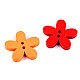 Wooden Decorative Button Bloom, mix of colours, 10 pc.