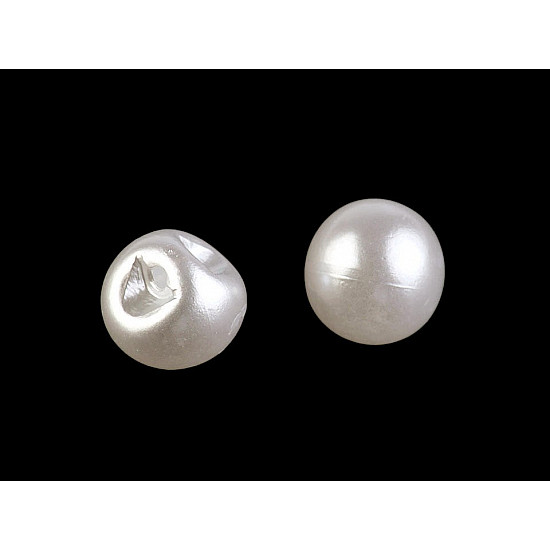 Sew-on Faux Pearl Bead / Button Ø6 mm, pearl, 20 pc.