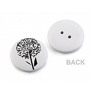 Decorative Wooden Button Plants, mix, 5 pc.