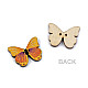 Decorative Wooden Button Butterfly, mix, 10 pc.