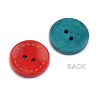 Wooden Decorative Button, mix of colours, 25 pc.