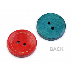 Wooden Decorative Button, mix of colours, 25 pc.