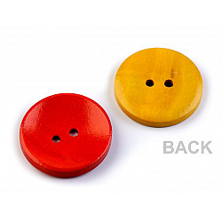 Wooden Decorative Button, mix of colours, 25 pc.