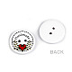 Decorative Wooden Button - Handmade, white, 5 pc.