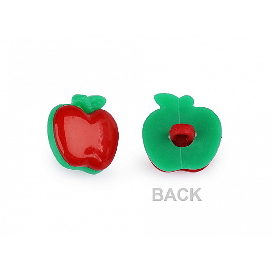 Childrens Button size 28 Apple, red, 50 pc.