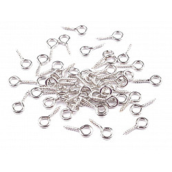 Screw Eye Hook 10 mm, silver, 50 pc.