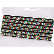 Native Indian Trim / Patterned Ribbon width 10 mm - black, 10 ml