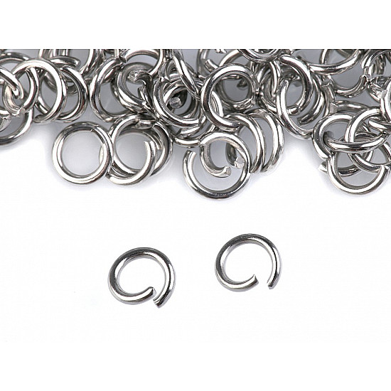 Stainless Steel Jump Ring Ø6 mm, platinum, 25 pc.