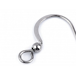 Stainless Steel Earring Hook, platinum, 4 pc.