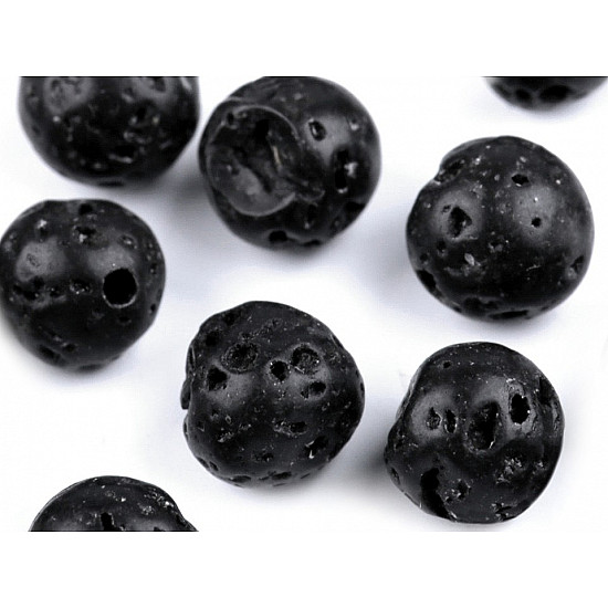 Natural Mineral / Gemstone Beads Lava Stone Ø7 mm (package 20 pc.)